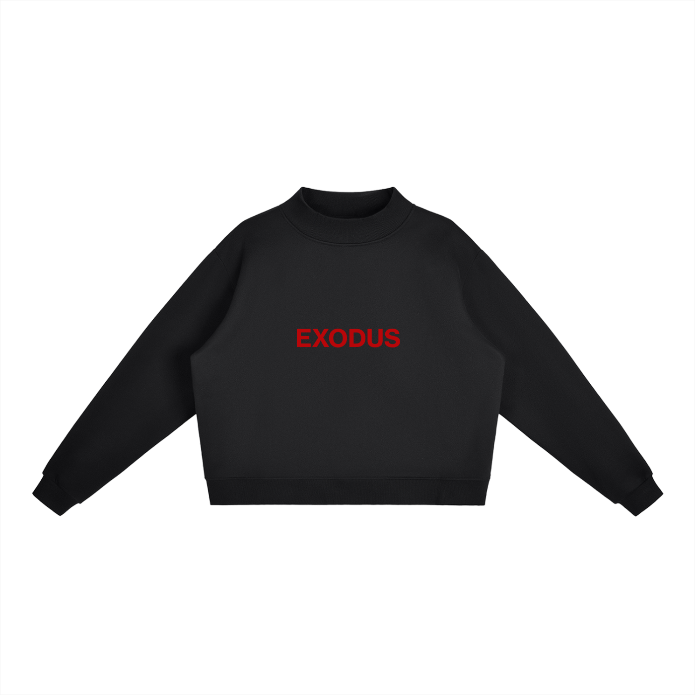 Essential Fleece Mock-Neck Crew Sweatshirt